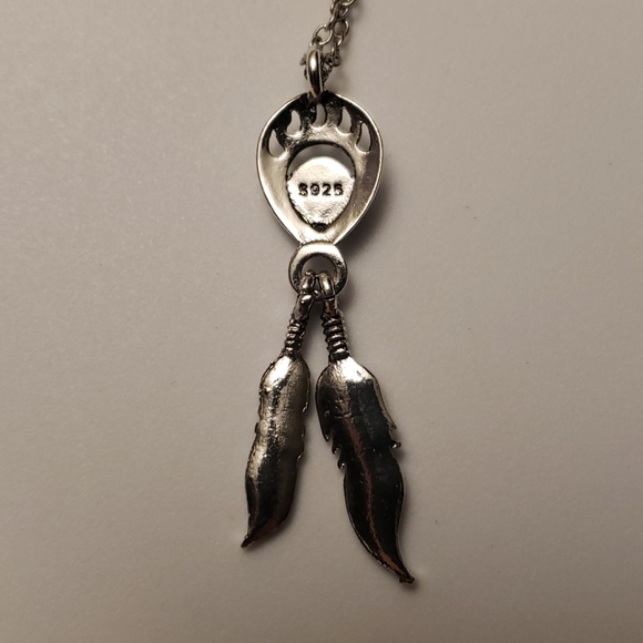 Silver Plated Feather Paw Necklace - Picture 3 of 4